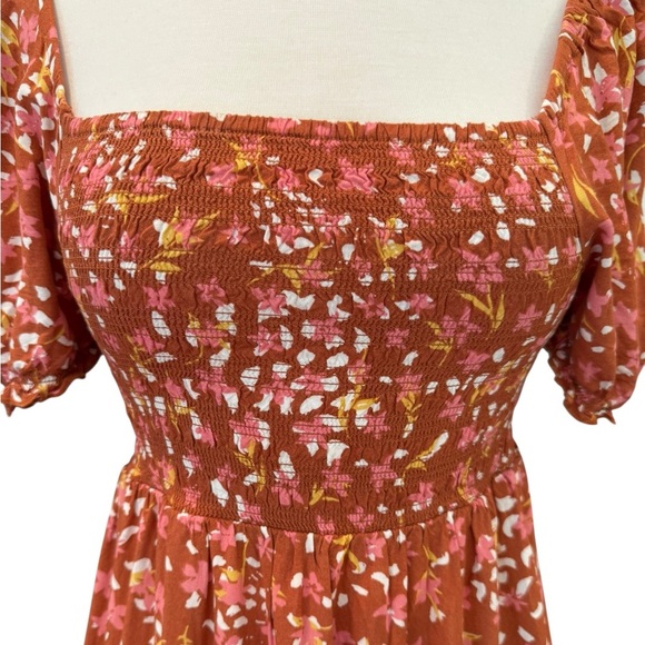Roxy Hello Petal Woven Mini Dress On or Off Shoulder Fall Smocked Size Small - Picture 5 of 15